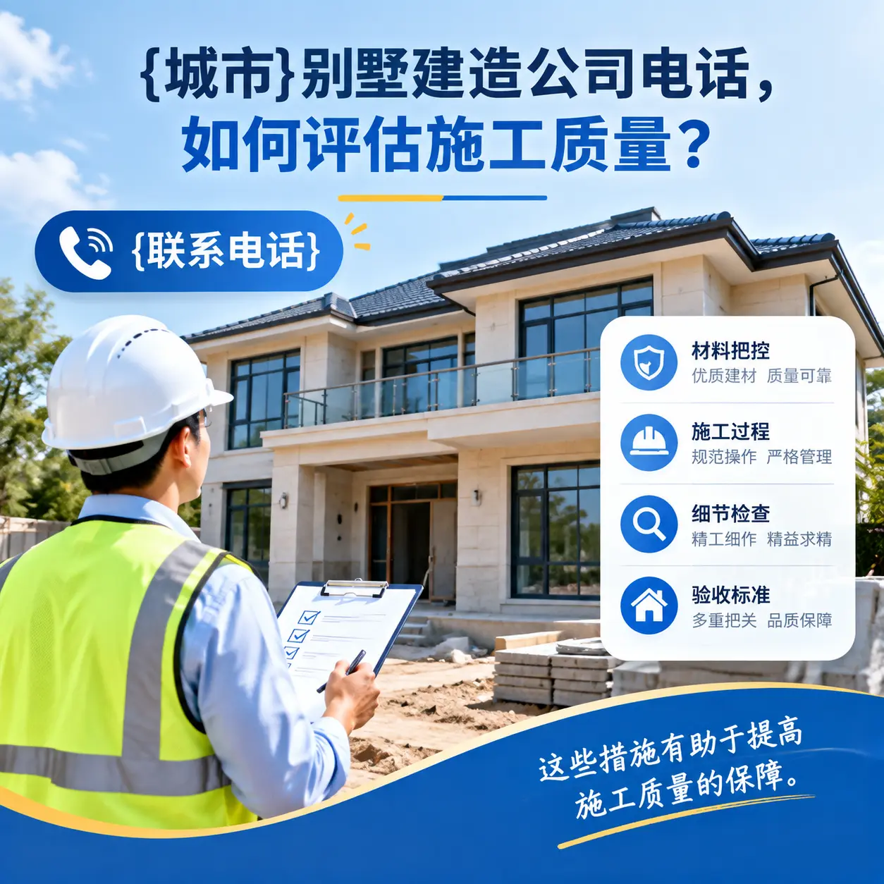 务川别墅建造公司电话，如何评估施工质量？